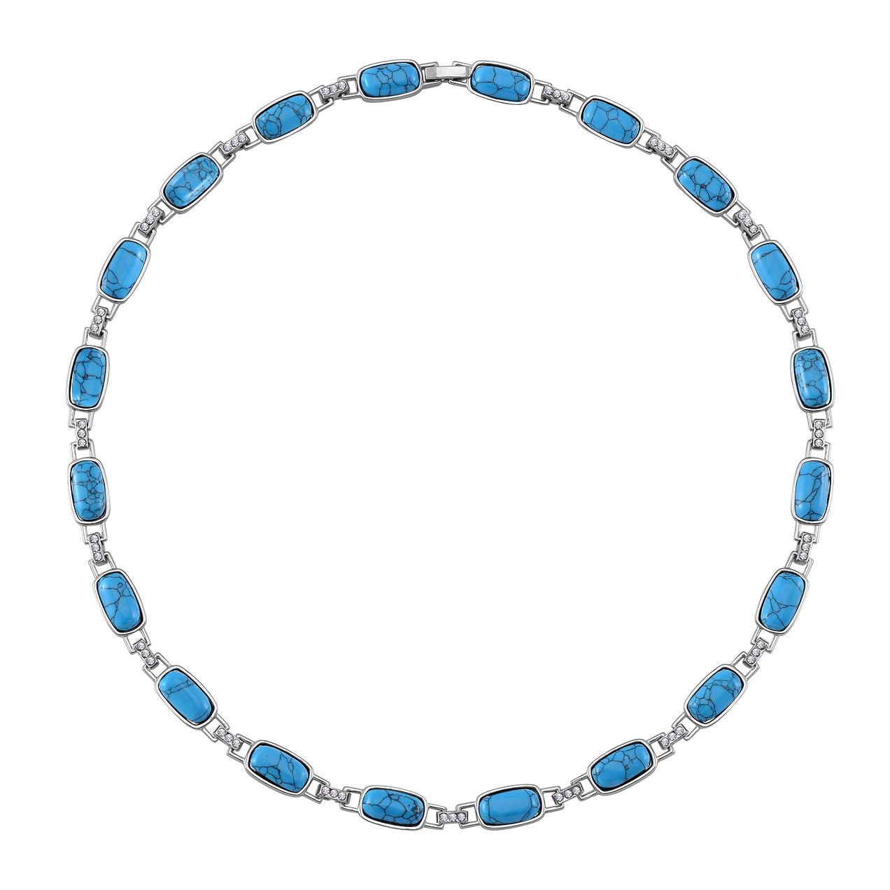 Blauer Howlit, Weißer Kristall Halskette ca. 50 cm