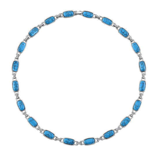 Blauer Howlit, Weißer Kristall Halskette ca. 50 cm