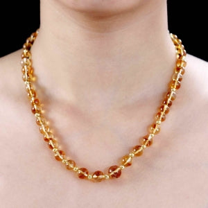 Rhodochrosit Halskette, 45+5cm, 925 Silber Gelbgold Vermeil - 340 ct.