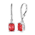 Lachs-Quarz Triplette, Weißer Zirkon Ohrringe 925 Silber ca. 3.42 ct