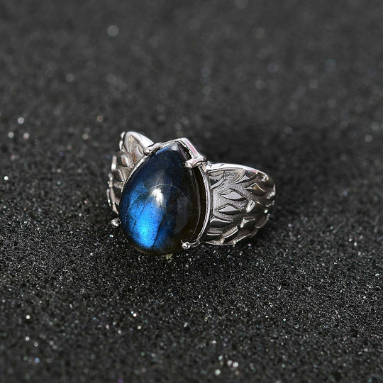 Labradorit Ring, Silberton, (Größe 17.00) ca. 6.13 ct