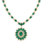 Smaragd-Quarz Triplette Halskette ca. 50 cm 925 Silber 750 Gelbgold Vermeil ca. 20,57 ct.