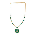 Smaragd-Quarz Triplette Halskette ca. 50 cm 925 Silber 750 Gelbgold Vermeil ca. 20,57 ct.