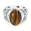 Tigerauge Ring Edelstahl (Größe 16.00) ca. 6,19 ct