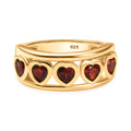 Mosambik Granat Ring 925 Silber 750 Gelbgold Vermeil (Größe 17.00) ca. 1,42 ct