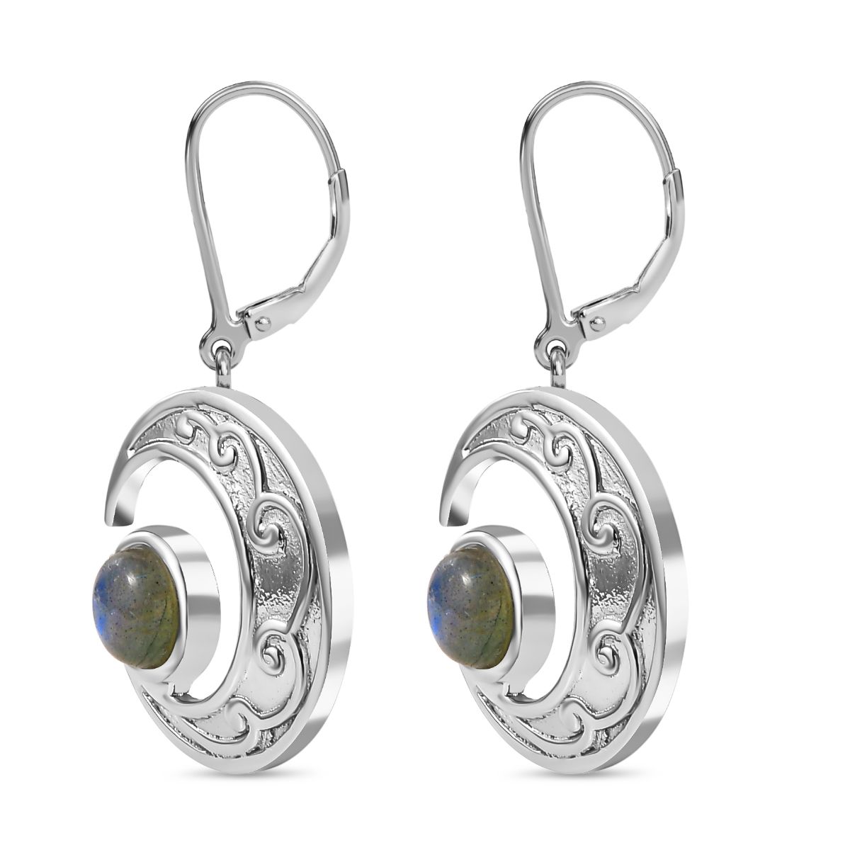 Labradorit Ohrringe  Edelstahl ca. 3,28 ct.