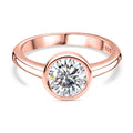 Moissanit Ring, 925 Silber 750 Roségold Vermeil - 1,19 ct.