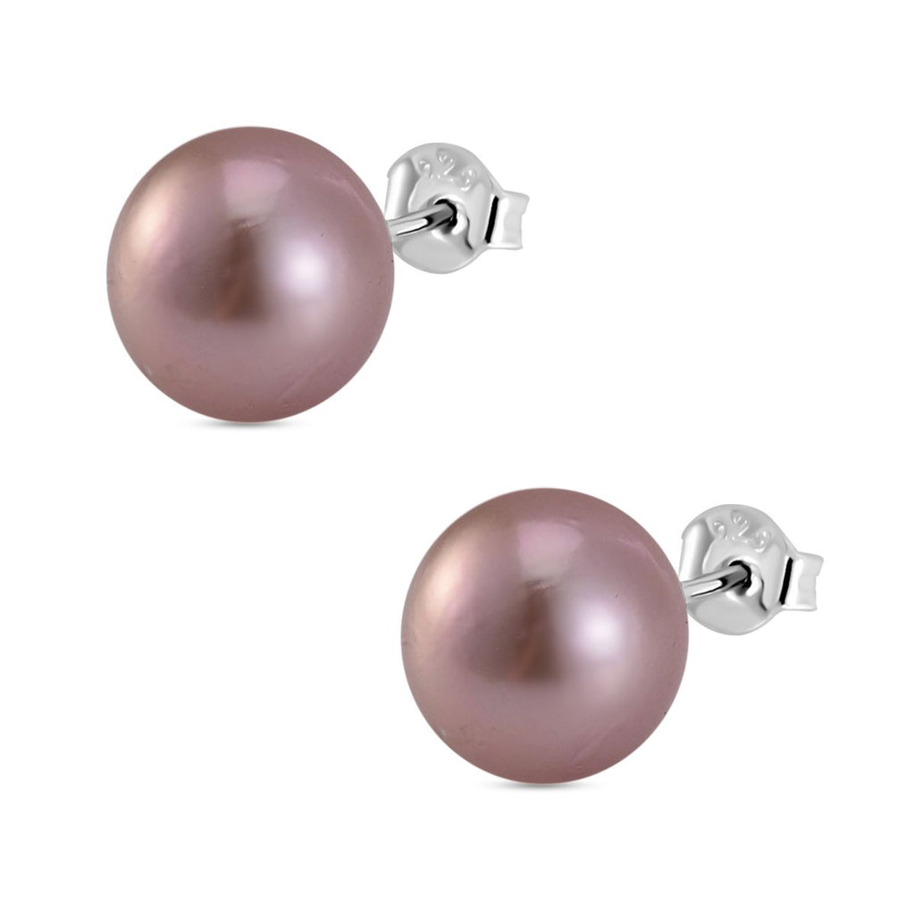 Mehrfarbige Edison Perle ( 10-11 mm ) Ohrringe 925 Silber rhodiniert