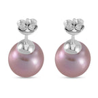 Mehrfarbige Edison Perle ( 10-11 mm ) Ohrringe 925 Silber rhodiniert