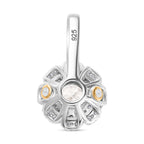 Moissanit Anhänger 925 Silber Rhodiniert und 750 Gelbgold Vermeil ca. 1,22 ct.