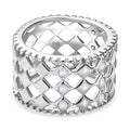 Weißer Zirkonia Netzdesign Ring Messing, (Größe 17.00)