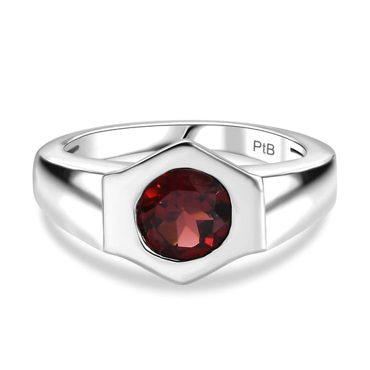 Roter Granat Ring Messing (Größe 20.00) ca. 1,61 ct