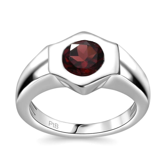 Roter Granat Ring Messing (Größe 20.00) ca. 1,61 ct