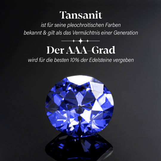 AAA Tansanit, Weißer Diamant Ring, 585 Gold (Größe 19.00) ca. 1.22 ct