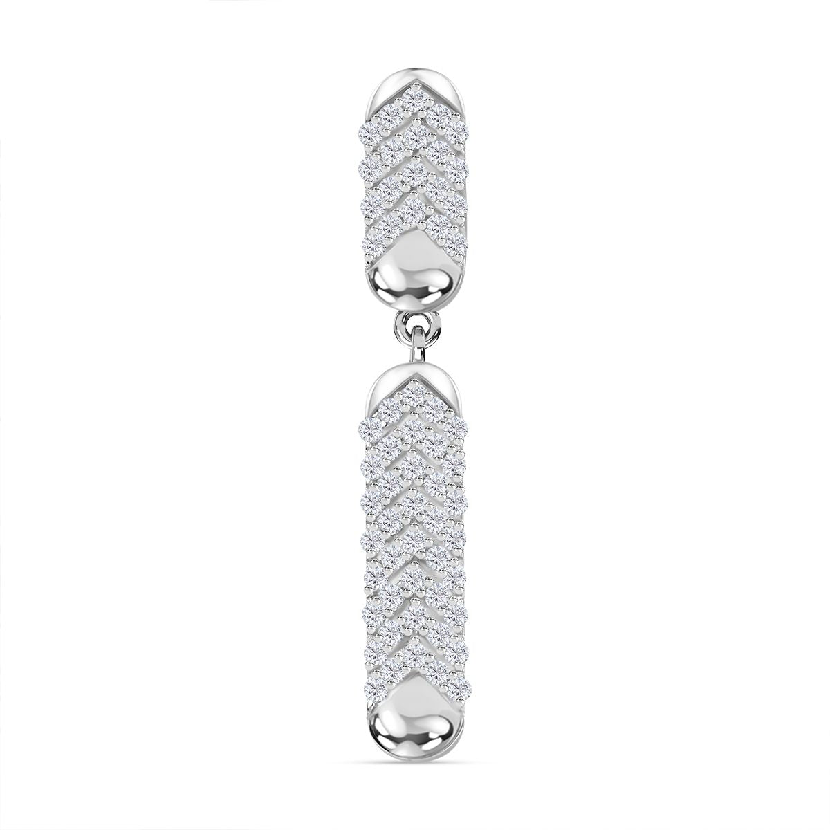 Moissanit Anhänger 925 Silber rhodiniert ca. 0.83 ct