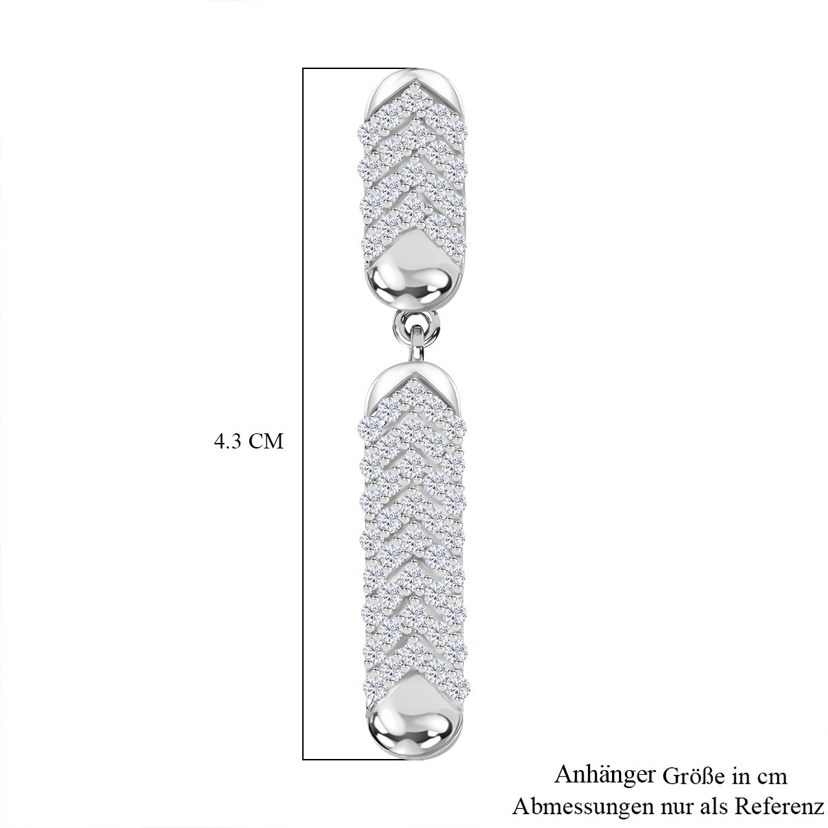 Moissanit Anhänger 925 Silber rhodiniert ca. 0.83 ct