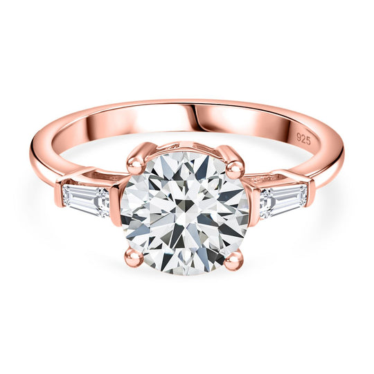 Moissanit Ring 925 Silber rhodiniert (Größe 20.00) ca. 1,88 ct