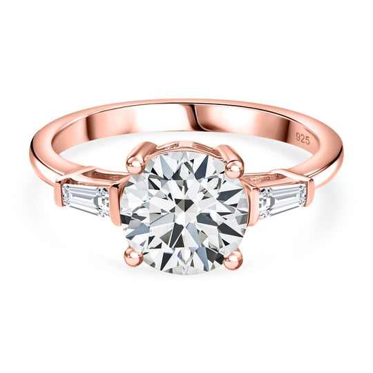 Moissanit Ring 925 Silber rhodiniert (Größe 20.00) ca. 1,88 ct