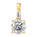 Moissanit Anhänger, 925 Silber 750 Gelbgold Vermeil - 1,84 ct.