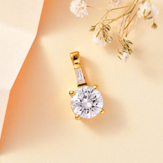 Moissanit Anhänger 925 Silber 750 Roségold Vermeil ca. 1.84 ct
