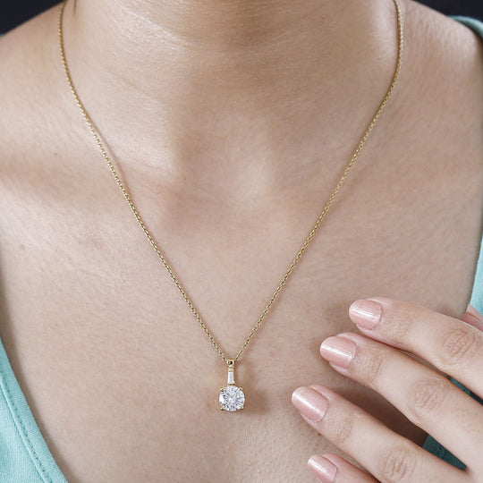 Moissanit Anhänger 925 Silber 750 Roségold Vermeil ca. 1.84 ct