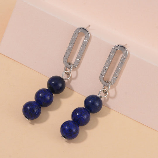 Mehrfarbig Edelsteine Ohrringe Reiner Edelstahl ca. 25,00 ct.
