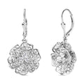Florale Moissanit-Ohrringe, 925 Silber rhodiniert - 0,64 ct.