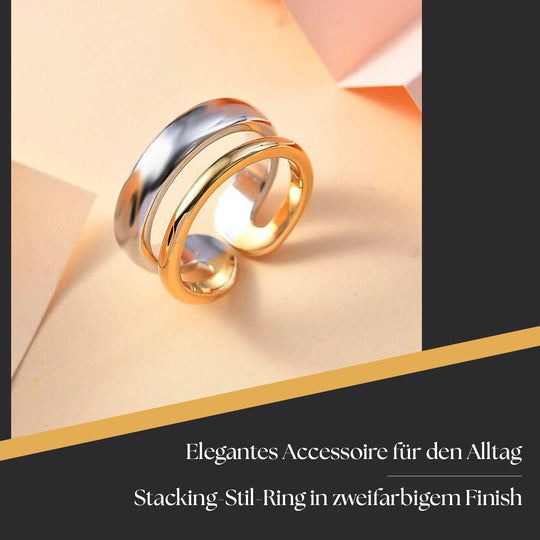 925 Silber Rhodiniert und 750 Gelbgold VermeilRing (Größe 20.00) ca. 8,05g