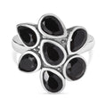 Schwarzer Spinell Ring Edelstahl (Größe 16.00) ca. 3,92 ct