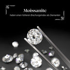 Moissanit Ohrringe 925 Silber ca. 0,84 ct.