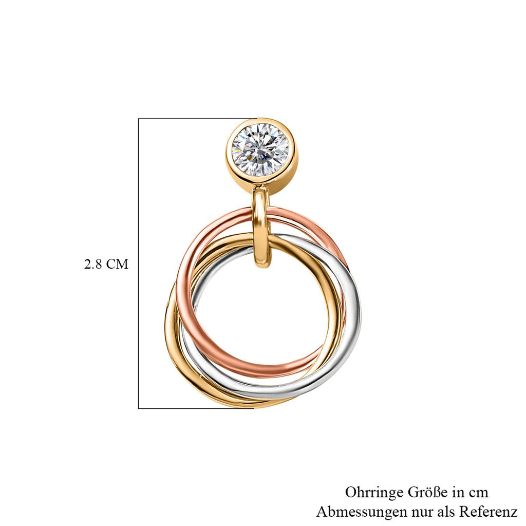 Moissanit Ohrringe 925 Silber ca. 0,84 ct.