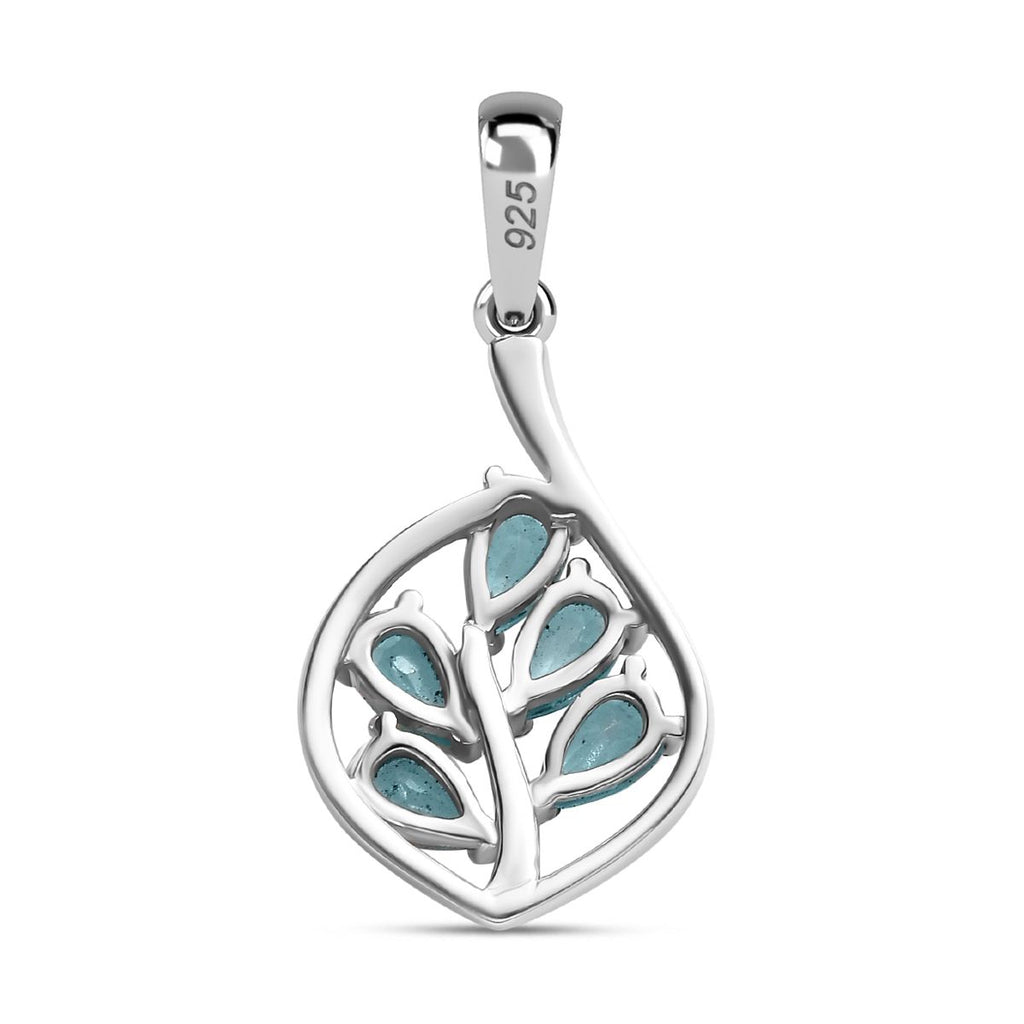 Paraiba-Apatit Anhänger 925 Silber platiniert ca. 1.08 ct