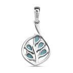 Paraiba-Apatit Anhänger 925 Silber platiniert ca. 1.08 ct