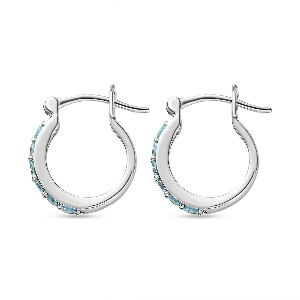 Paraiba-Apatit Ohrringe 925 Silber platiniert ca. 0,95 ct.