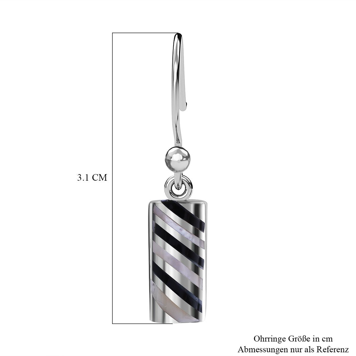 Perlmutt, Schwarzer Onyx Ohrringe 925 Silber