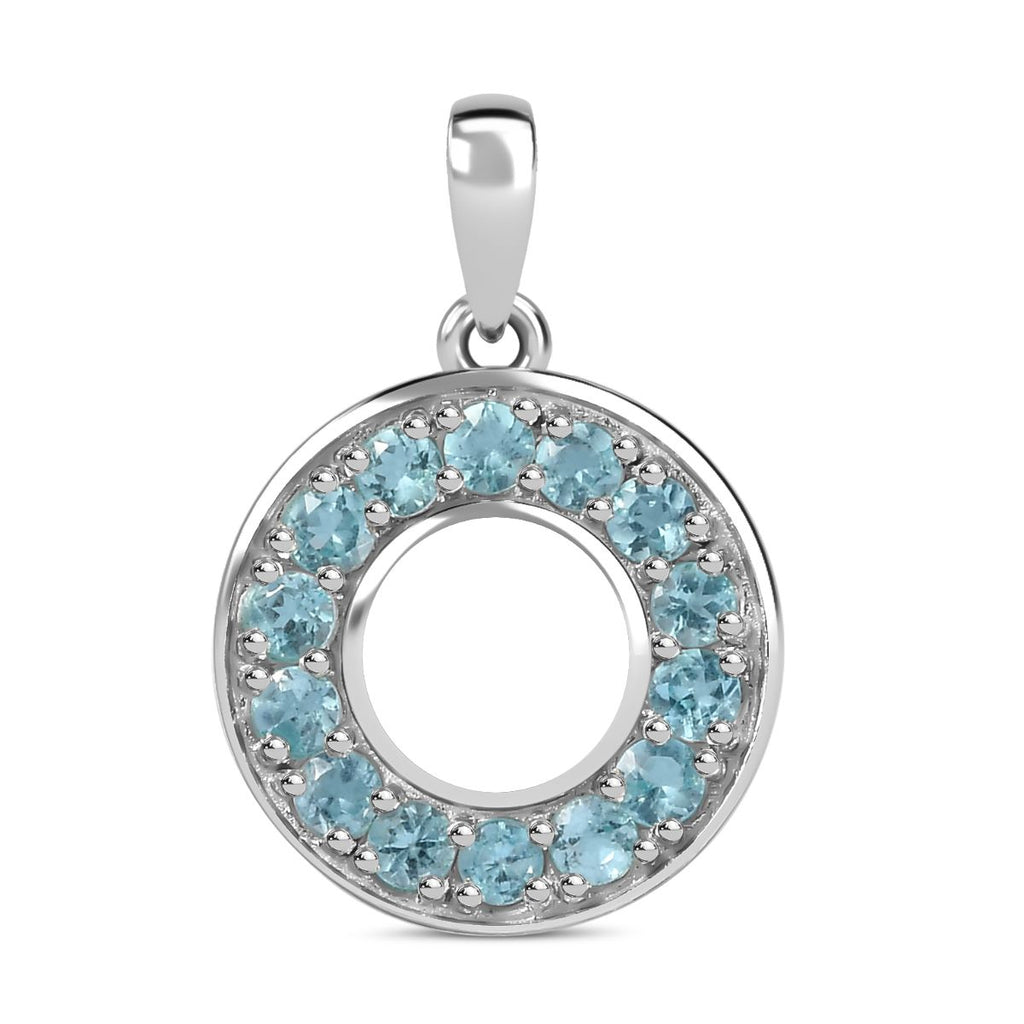 Paraiba-Apatit Anhänger 925 Silber platiniert ca. 1.09 ct