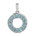 Paraiba-Apatit Anhänger 925 Silber platiniert ca. 1.09 ct