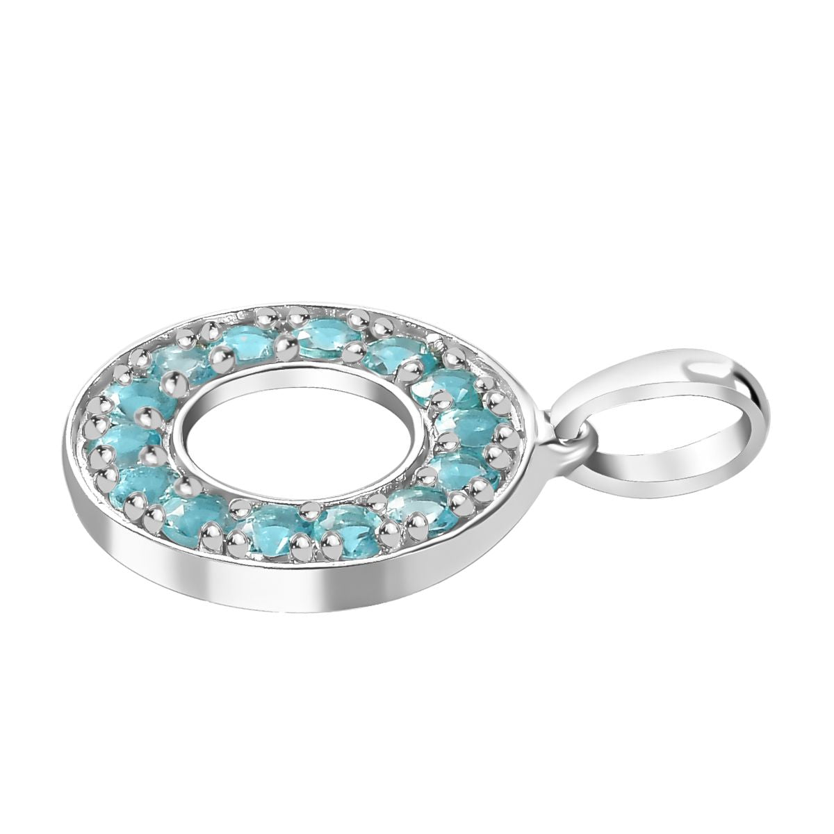 Paraiba-Apatit Anhänger 925 Silber platiniert ca. 1.09 ct