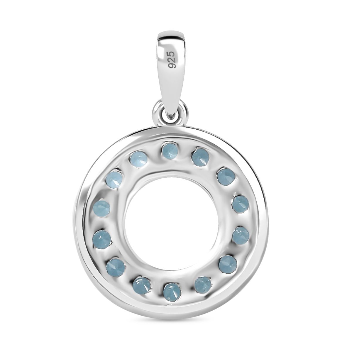 Paraiba-Apatit Anhänger 925 Silber platiniert ca. 1.09 ct