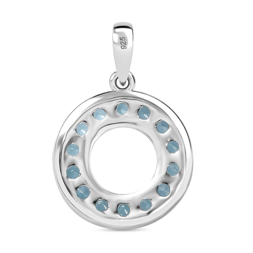 Paraiba-Apatit Anhänger 925 Silber platiniert ca. 1.09 ct