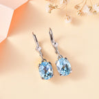 Himmelblauer Topas Ohrringe 925 Silber rhodiniert ca. 4,27 ct.