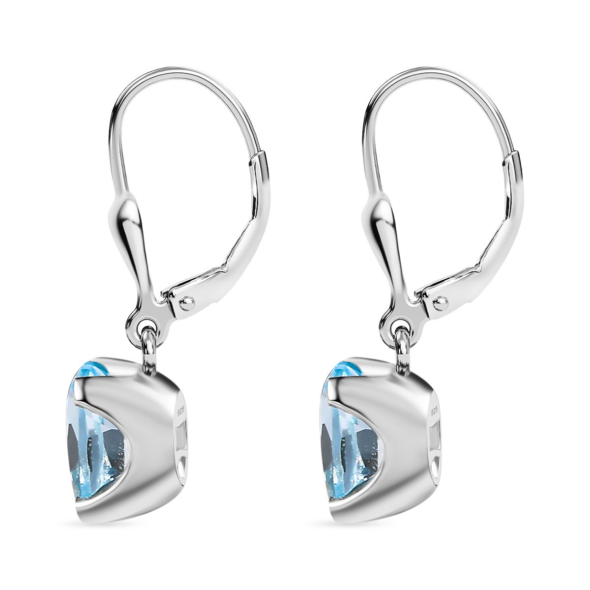 Himmelblauer Topas Ohrringe 925 Silber rhodiniert ca. 4,27 ct.