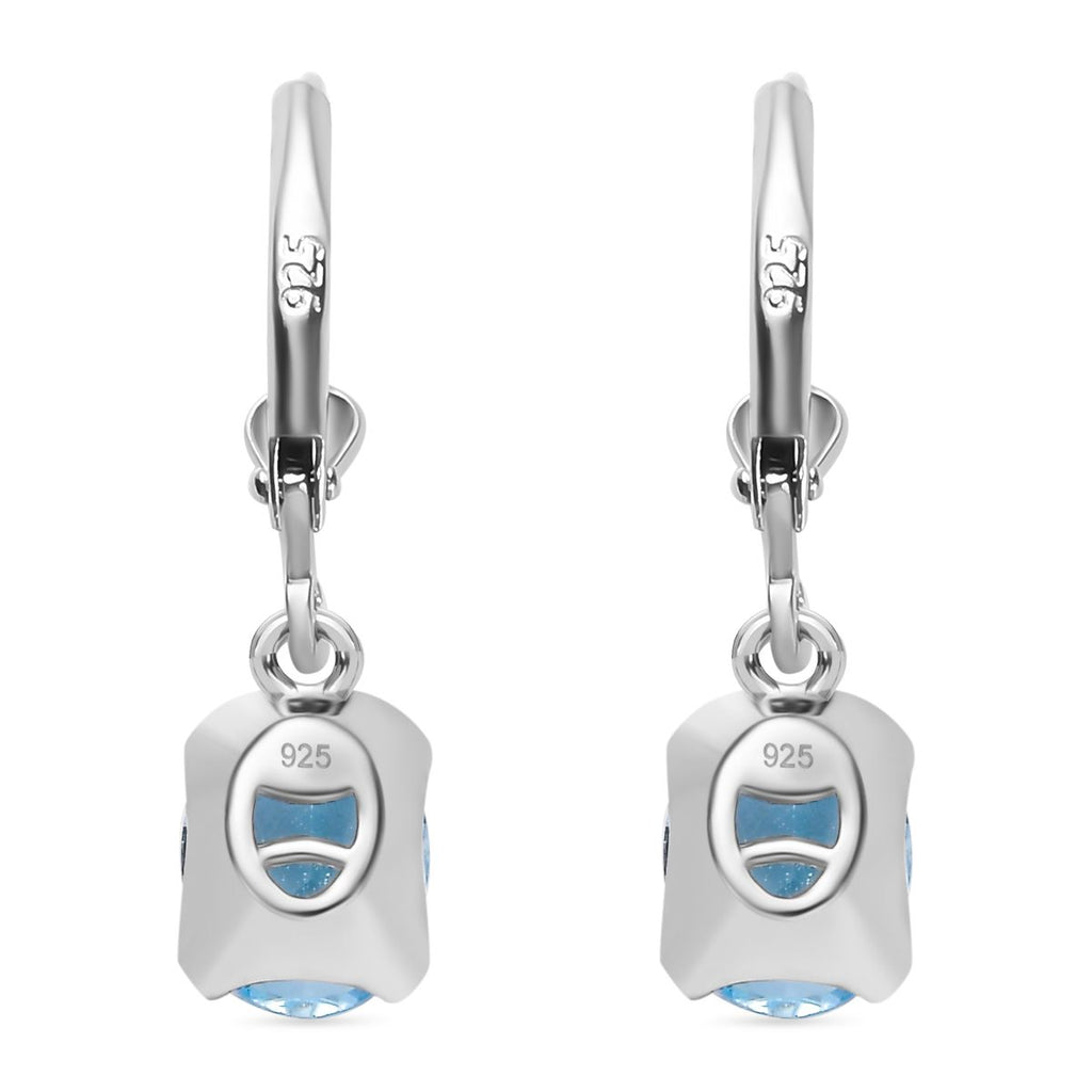 Himmelblauer Topas Ohrringe 925 Silber rhodiniert ca. 4,27 ct.