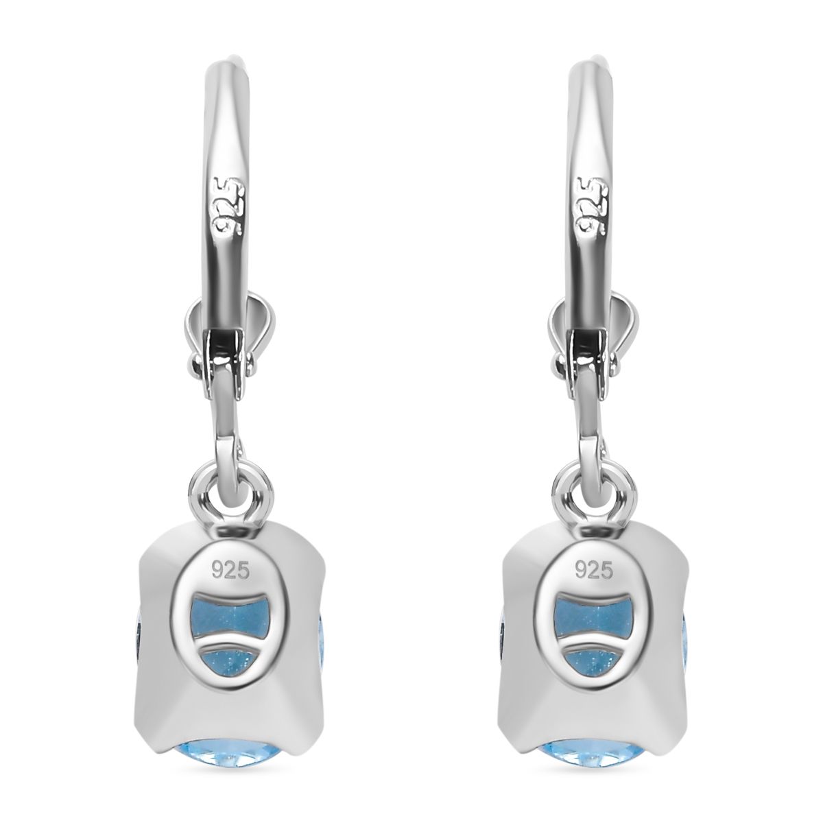 Himmelblauer Topas Ohrringe 925 Silber rhodiniert ca. 4,27 ct.