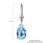 Himmelblauer Topas Ohrringe 925 Silber rhodiniert ca. 4,27 ct.