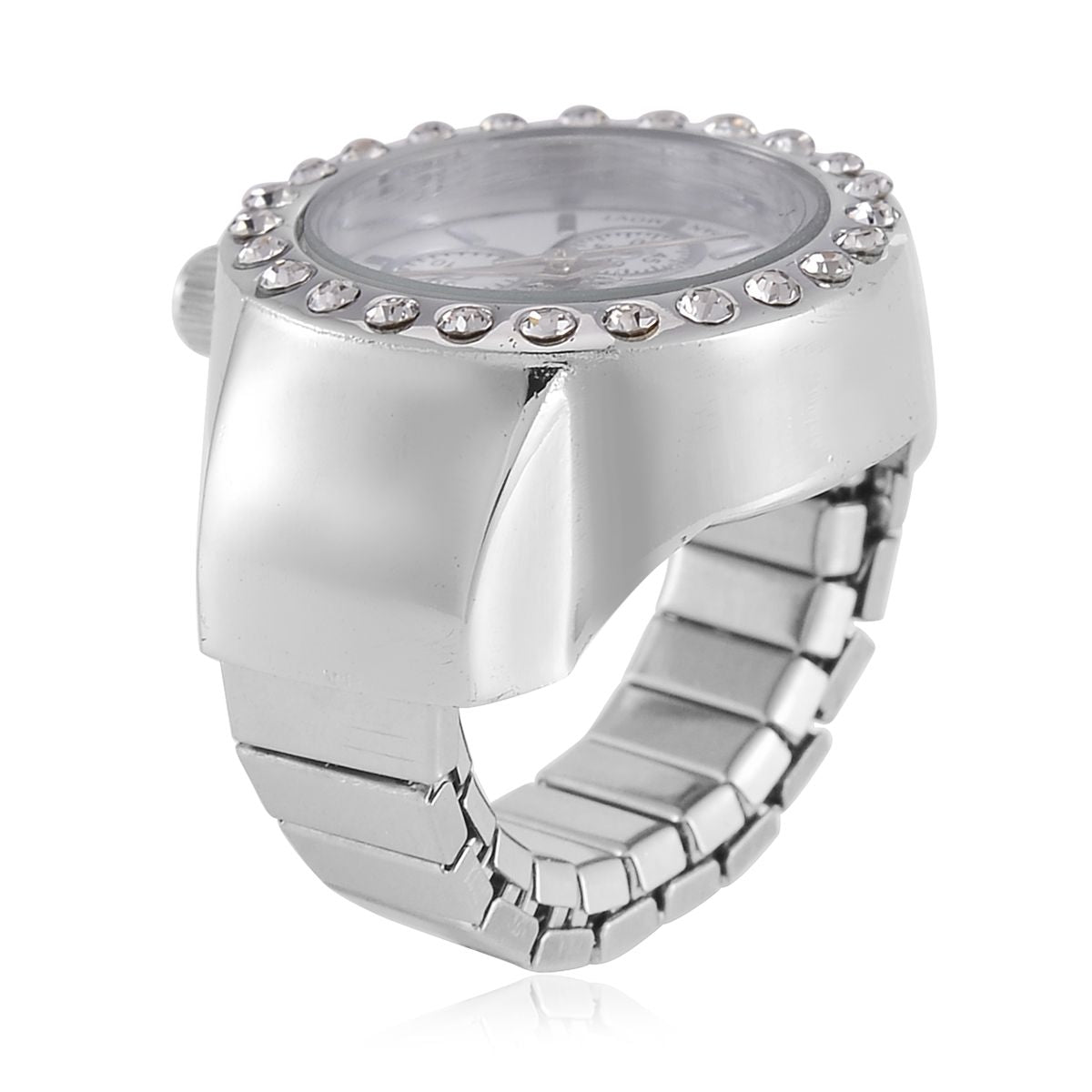 Weißer Kristall Uhren Flexibles cm Reiner Edelstahl ca. 0,01 ct.