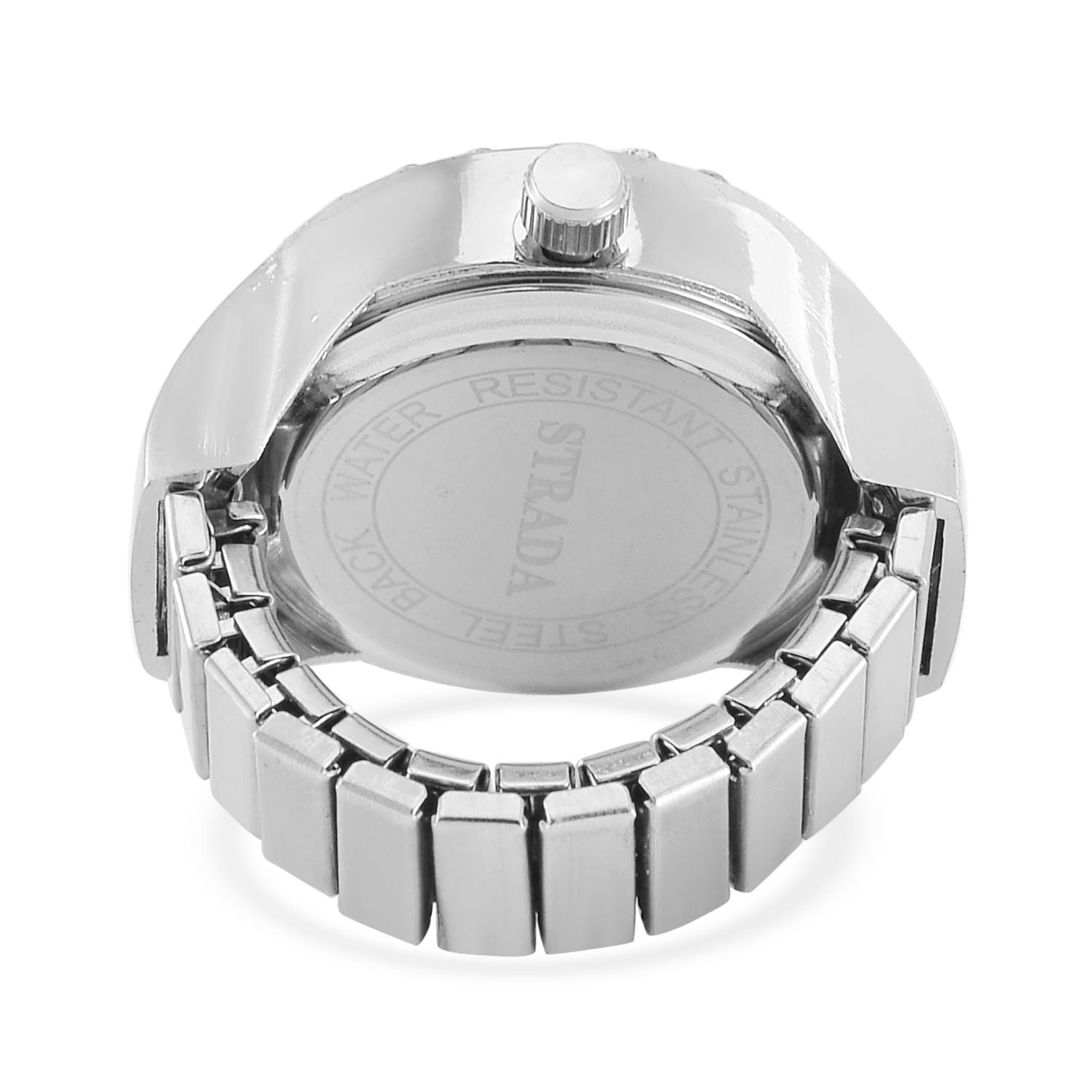 Weißer Kristall Uhren Flexibles cm Reiner Edelstahl ca. 0,01 ct.
