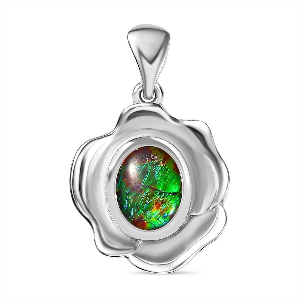 Ammolit Anhänger 925 Silber rhodiniert ca. 1,68 ct.