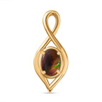 Ammolit Anhänger 925 Silber 750 Gelbgold Vermeil ca. 0,78 ct.