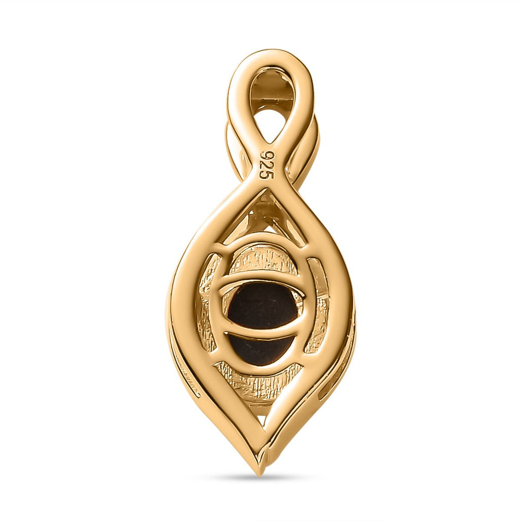 Ammolit Anhänger 925 Silber 750 Gelbgold Vermeil ca. 0,78 ct.